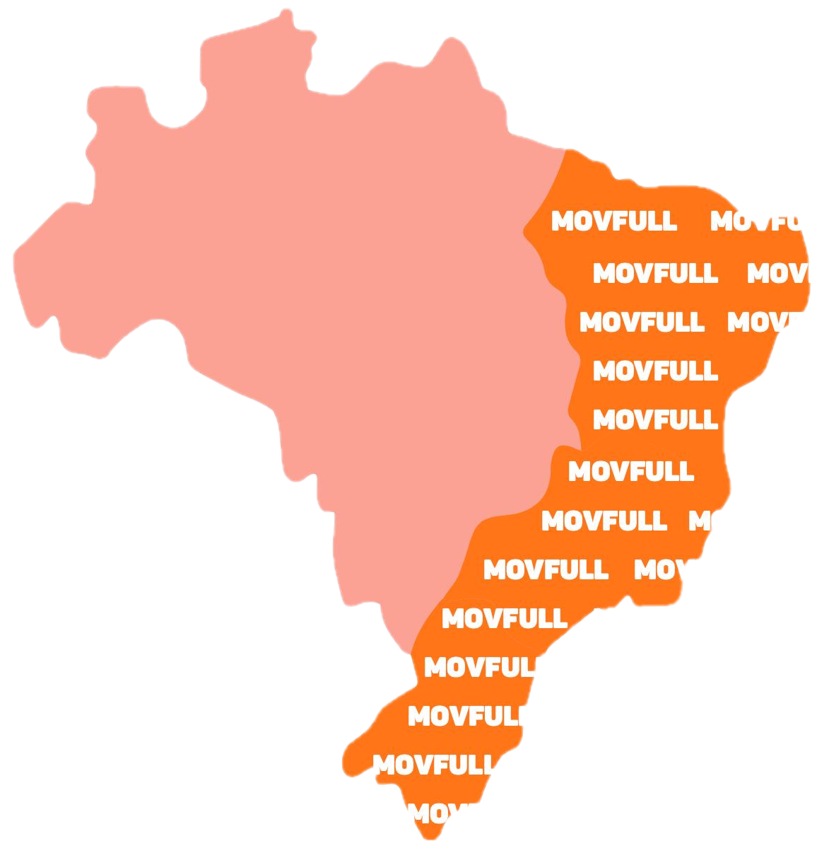 Mapa do Brasil destacando a cobertura nacional